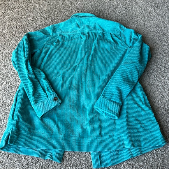 New L.L.BEAN Womens Reef Teal Comfort Corduroy Button Down Shirt Size Large - Picture 7 of 10